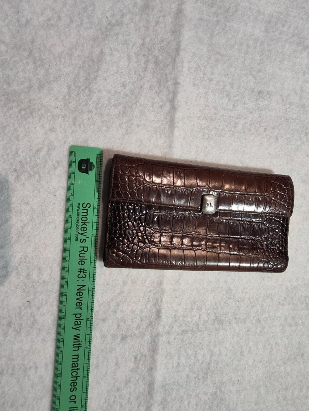 Vintage Lauren Ralph Lauren RLL Embossed Croc Women's Clutch Organizer Wallet - Picture 4 of 7